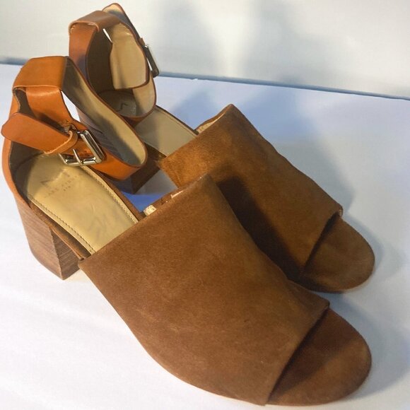 Marc Fisher SZ 9 Robe 2 Sandal Cognac Block Heel Office Boho Comfy Essential - Picture 4 of 8